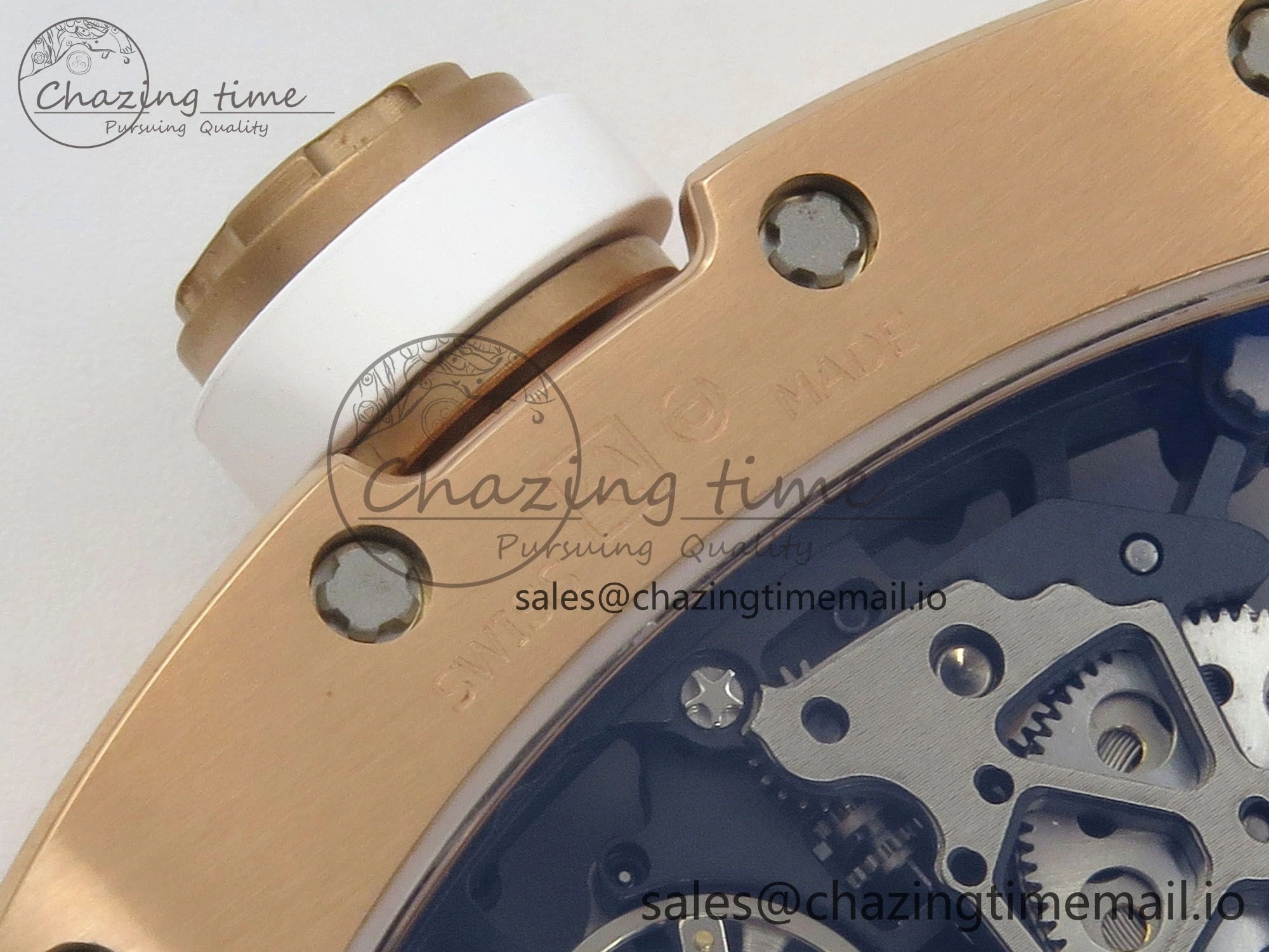 RM035 Americas RG SONIC Best Edition Skeleton Dial on White Rubber Strap Clone RMUL1