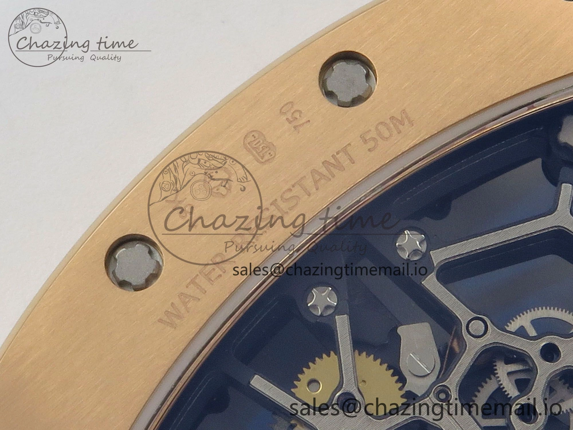 RM035 Americas RG SONIC Best Edition Skeleton Dial on White Rubber Strap Clone RMUL1