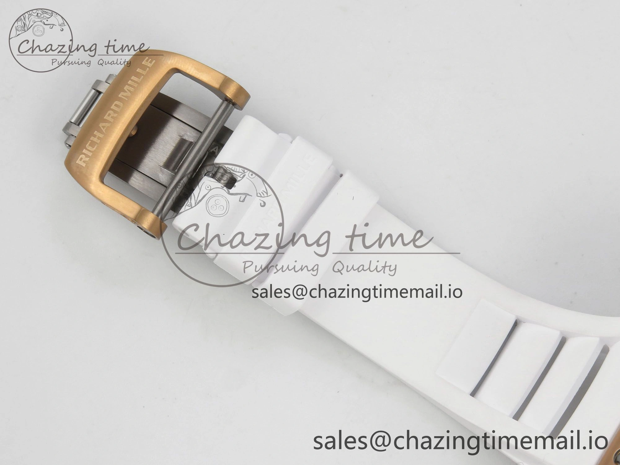 RM035 Americas RG SONIC Best Edition Skeleton Dial on White Rubber Strap Clone RMUL1