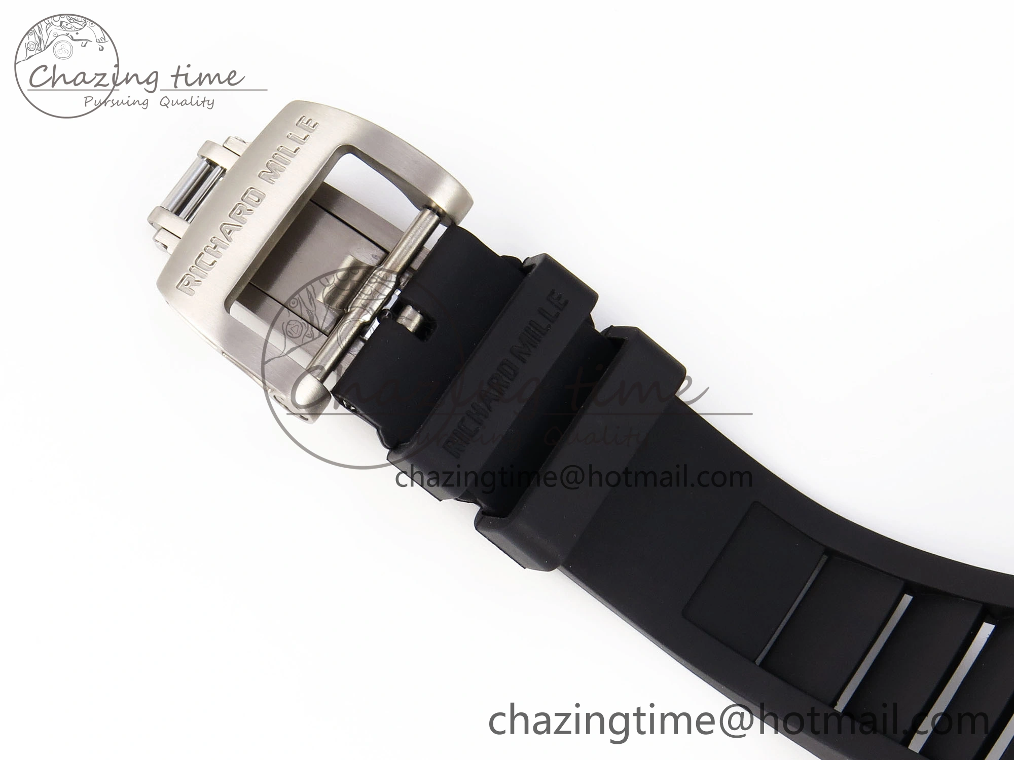 RM035 BLACK CARBON SONIC BEST EDITION SKELETON DIAL ON BLACK RUBBER STRAP CLONE RMUL2