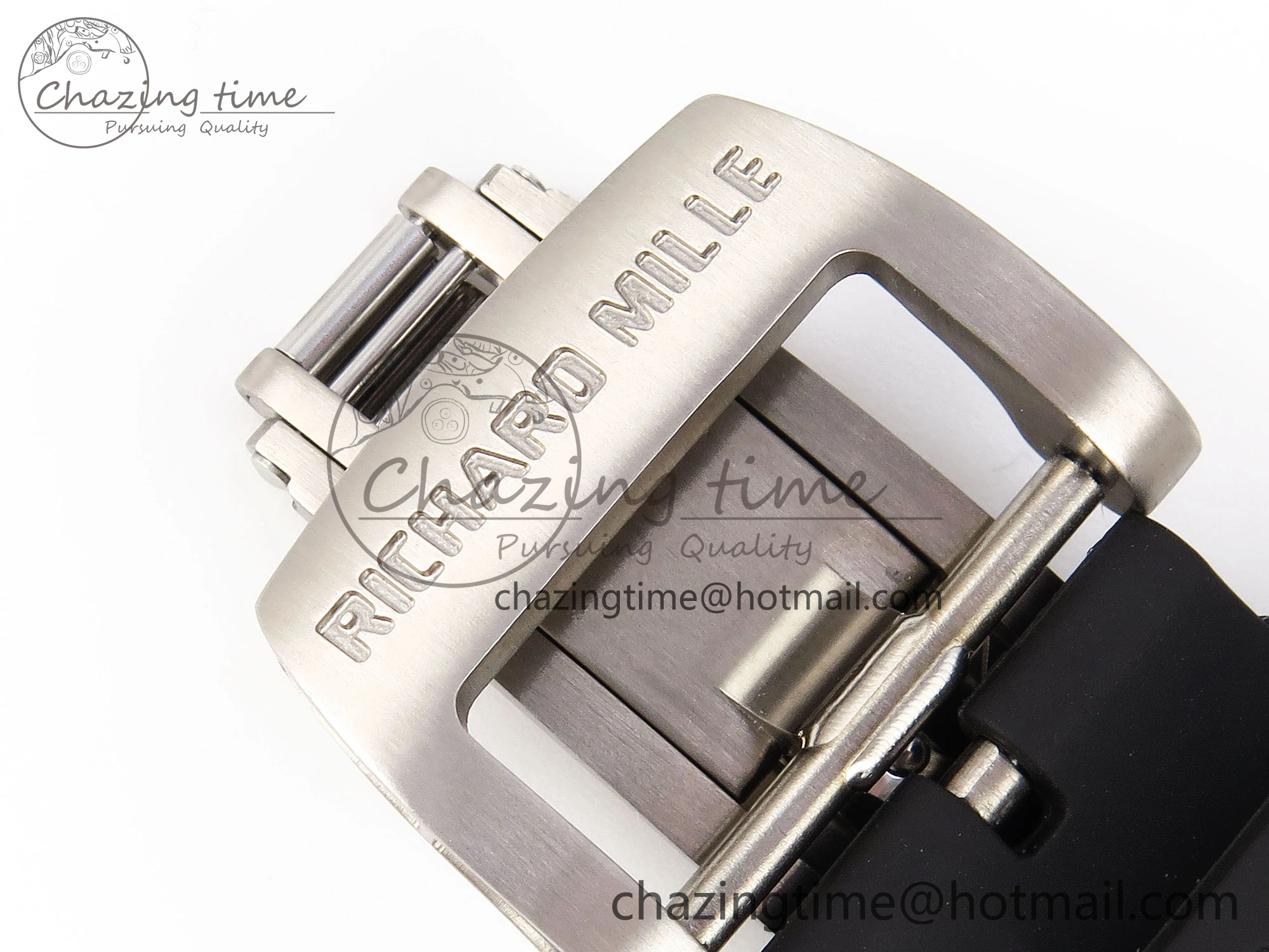 RM035 BLACK CARBON SONIC BEST EDITION SKELETON DIAL ON BLACK RUBBER STRAP CLONE RMUL2