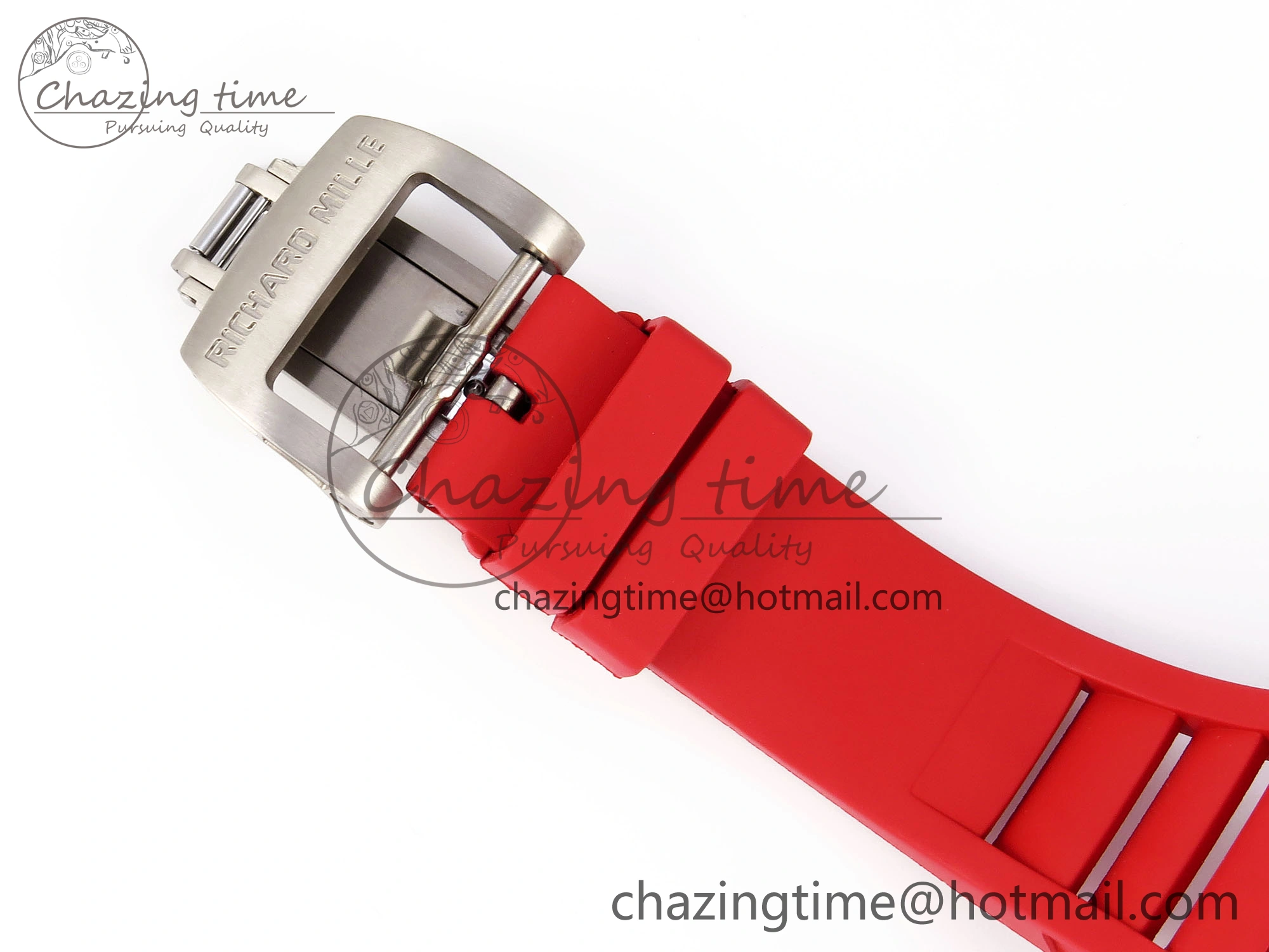 RM035 BLACK CARBON SONIC BEST EDITION SKELETON DIAL ON RED RUBBER STRAP CLONE RMUL2