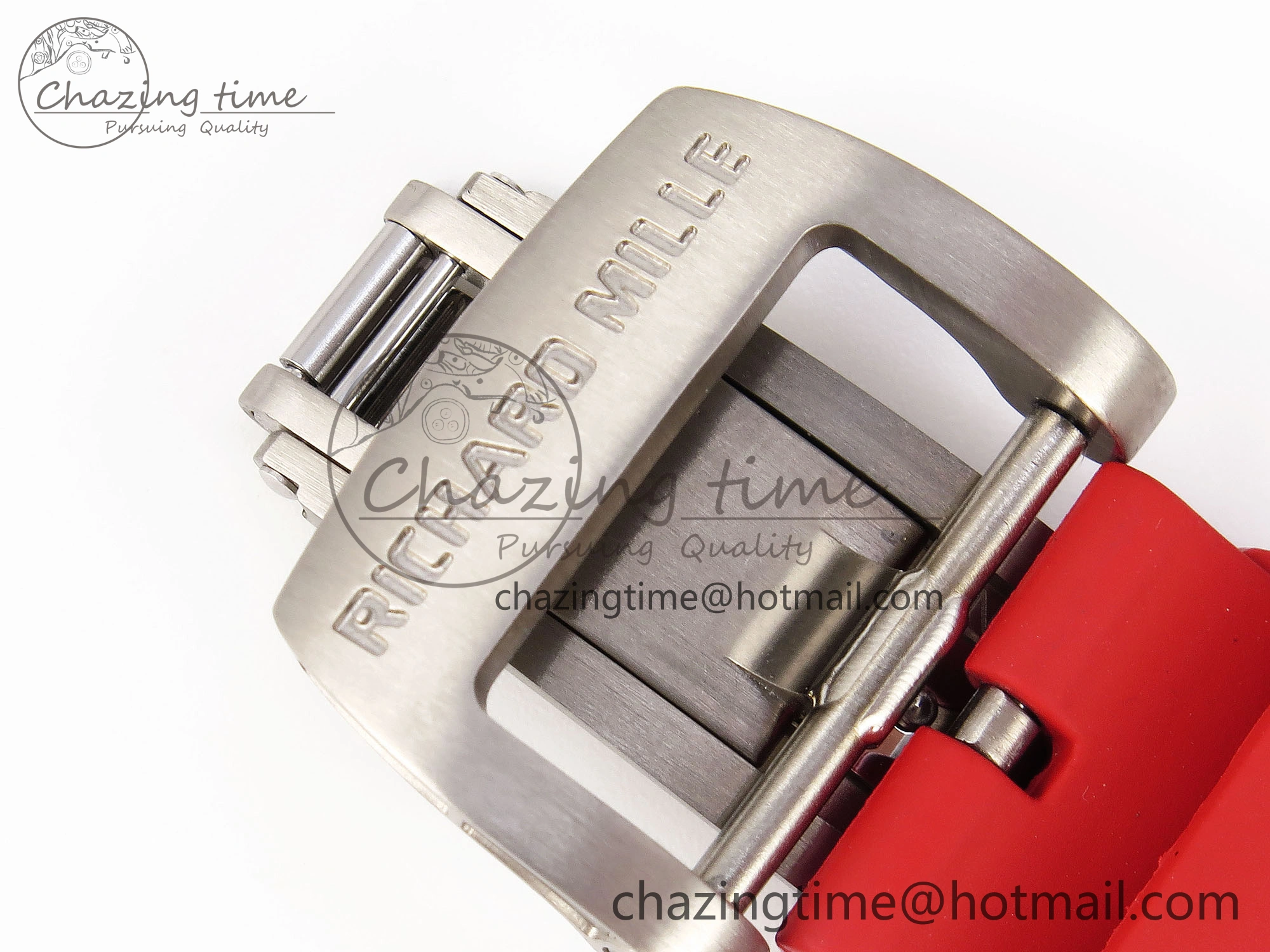 RM035 BLACK CARBON SONIC BEST EDITION SKELETON DIAL ON RED RUBBER STRAP CLONE RMUL2