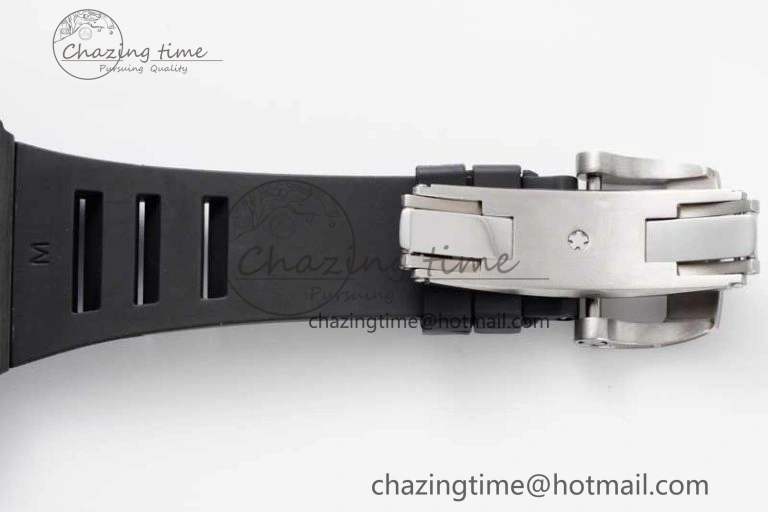 RM035 Black Carbon SONIC Best Edition Skeleton Dial on Black Rubber Strap Clone RMUL2