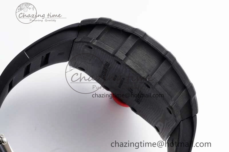RM035 Black Carbon SONIC Best Edition Skeleton Dial on Black Rubber Strap Clone RMUL2