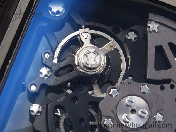 RM035 Black Carbon SONIC Best Edition Skeleton Dial on Red Rubber Strap Clone RMUL2