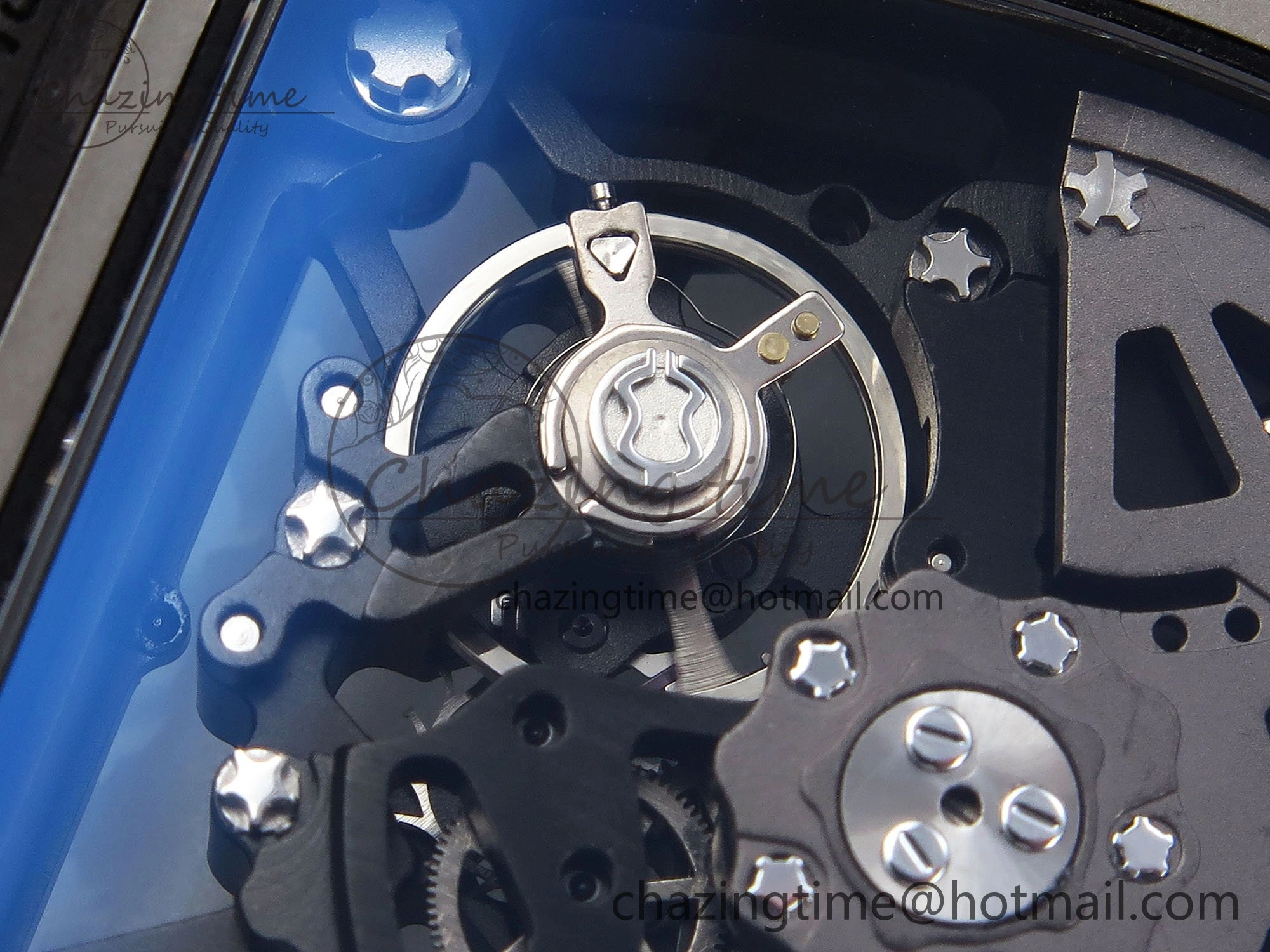 RM035 Black Carbon SONIC Best Edition Skeleton Dial on Red Rubber Strap Clone RMUL2
