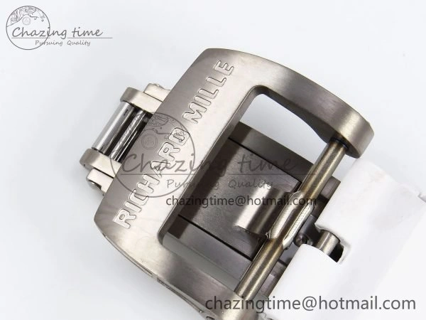 RM035 Black Carbon SONIC Best Edition Skeleton Dial on White Rubber Strap Clone RMUL2