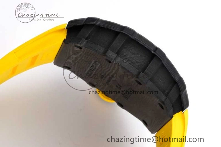 RM035 Black Carbon SONIC Best Edition Skeleton Dial on Yellow Rubber Strap Clone RMUL2