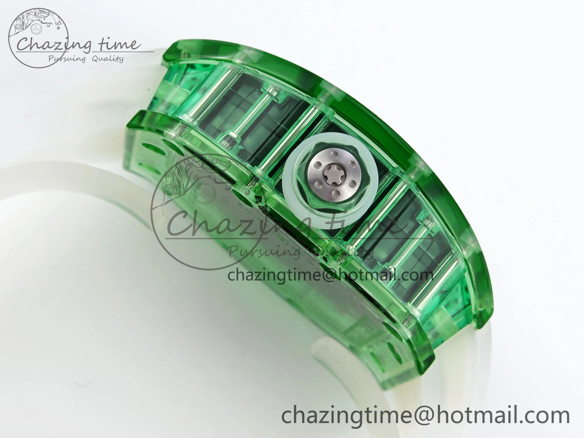 RM035 Green Transparent RMF Best Edition Skeleton Dial on Translucent Rubber Strap Clone RMUL2