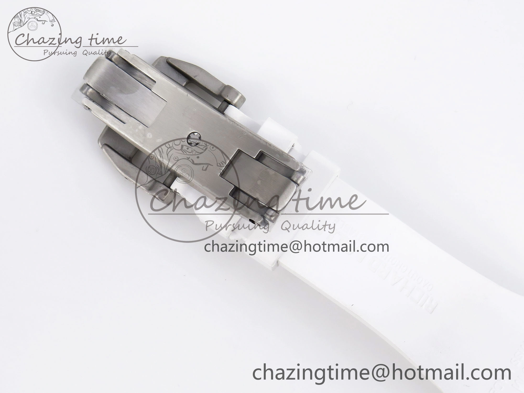 RM035 Green Transparent RMF Best Edition Skeleton Dial on White Rubber Strap Clone RMUL2