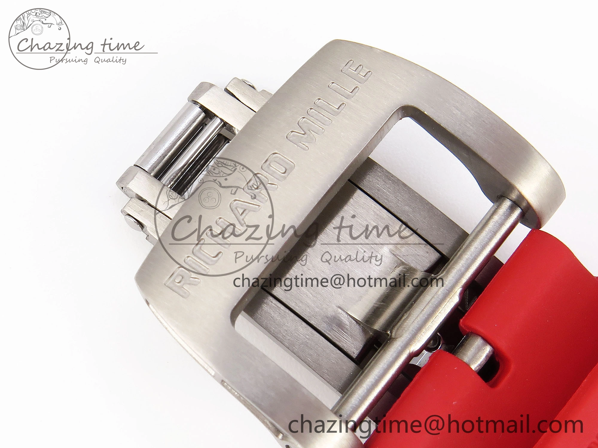 RM035 RED CARBON SONIC BEST EDITION SKELETON DIAL ON RED RUBBER STRAP CLONE RMUL2