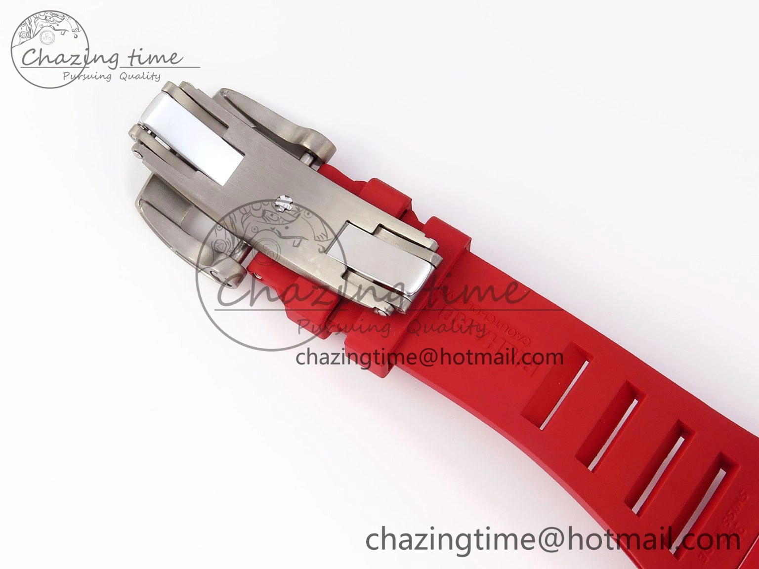 RM035 RED CARBON SONIC BEST EDITION SKELETON DIAL ON RED RUBBER STRAP CLONE RMUL2