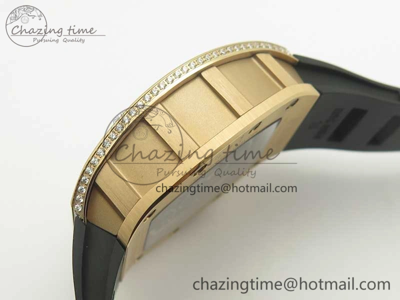RM035 RG Diamonds Bezel KVF Best Edition Skeleton Dial on Black Rubber Strap MIYOTA8215