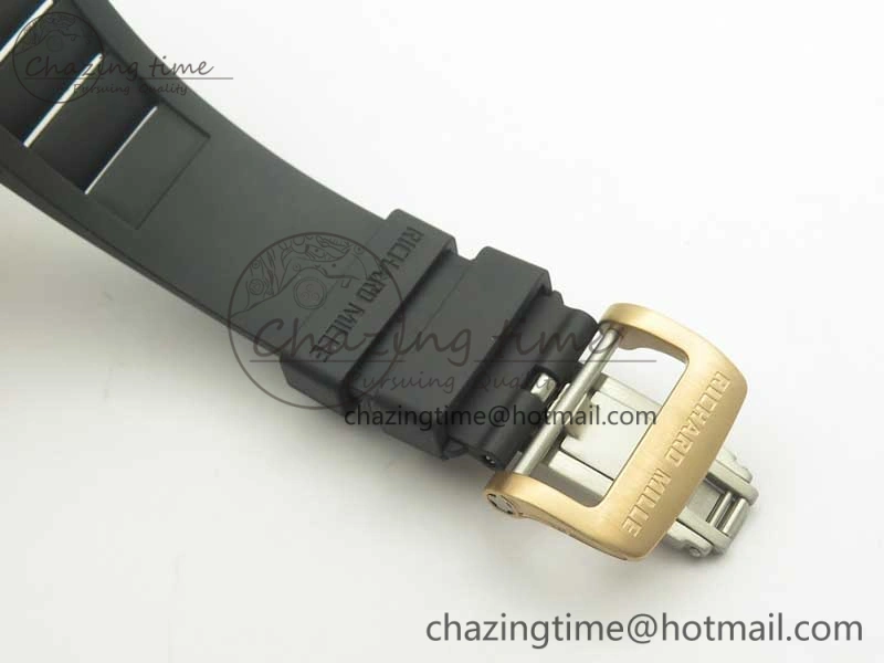 RM035 RG Diamonds Bezel KVF Best Edition Skeleton Dial on Black Rubber Strap MIYOTA8215