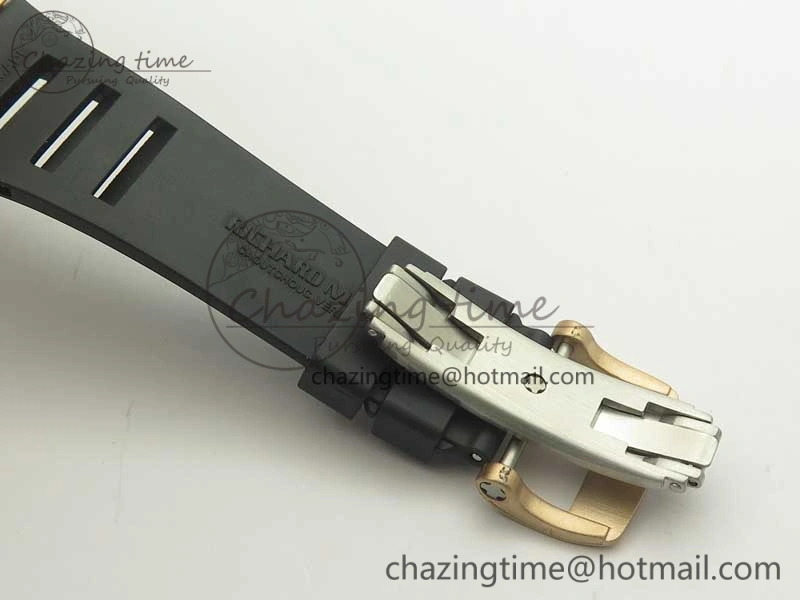 RM035 RG Diamonds Bezel KVF Best Edition Skeleton Dial on Black Rubber Strap MIYOTA8215
