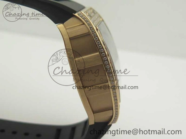 RM035 RG Diamonds Bezel KVF Best Edition Skeleton Dial on Black Rubber Strap MIYOTA8215