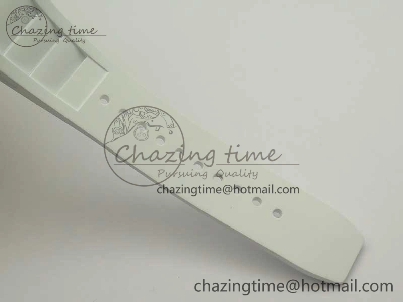 RM035 RG Diamonds Bezel KVF Best Edition Skeleton Dial on White Rubber Strap MIYOTA8215