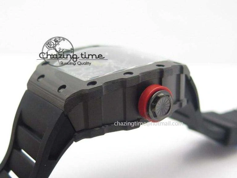 RM035 Rafael Nadal NTPT Carbon Black Skeleton Dial On Black Rubber Strap MIYOTA9015 RMF
