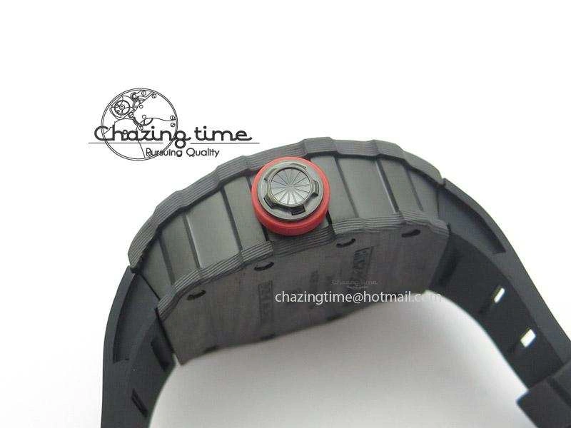 RM035 Rafael Nadal NTPT Carbon Black Skeleton Dial On Black Rubber Strap MIYOTA9015 RMF