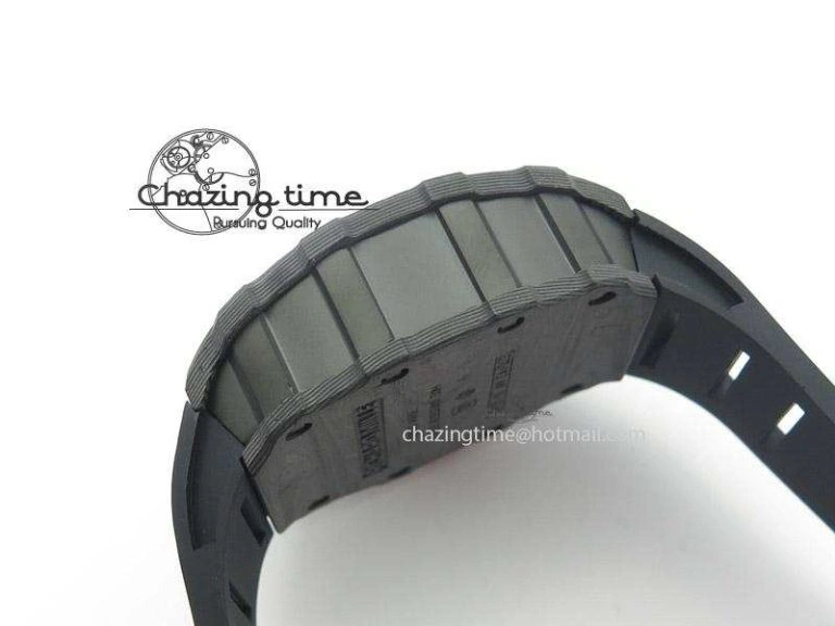 RM035 Rafael Nadal NTPT Carbon Black Skeleton Dial On Black Rubber Strap MIYOTA9015 RMF