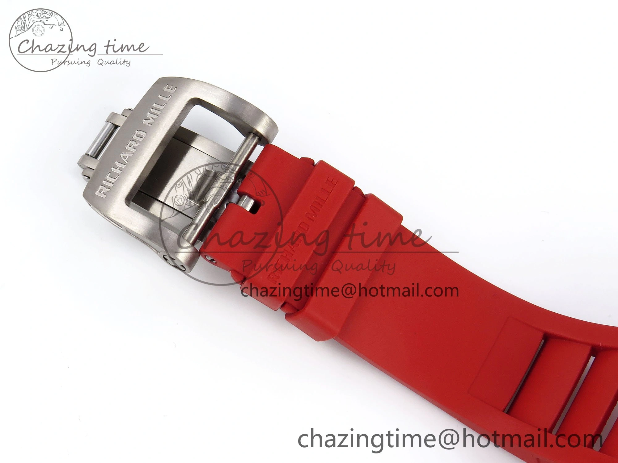 RM035 Red Carbon SONIC Best Edition Skeleton Dial on Red Rubber Strap Clone RMUL2