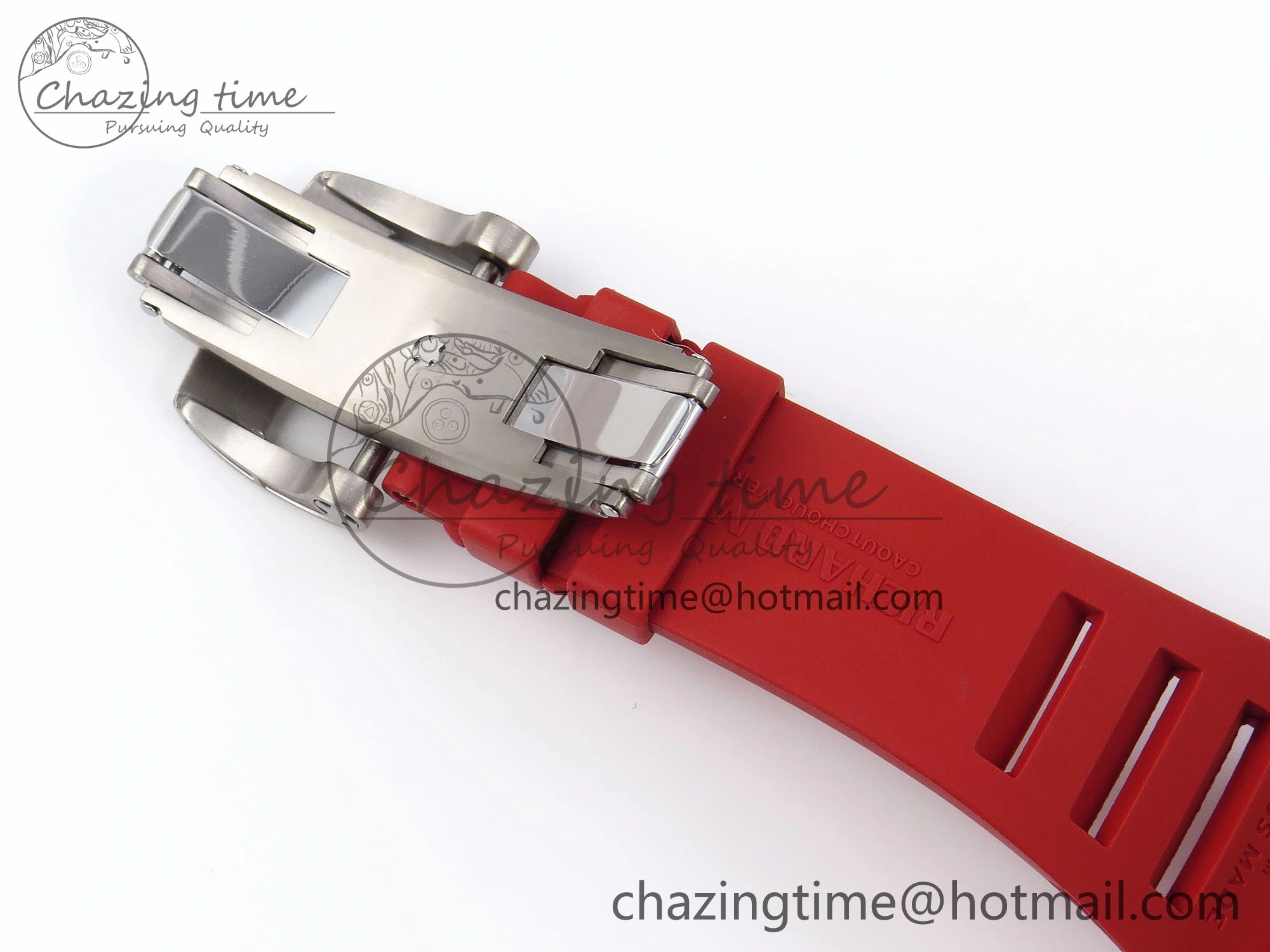 RM035 Red Carbon SONIC Best Edition Skeleton Dial on Red Rubber Strap Clone RMUL2
