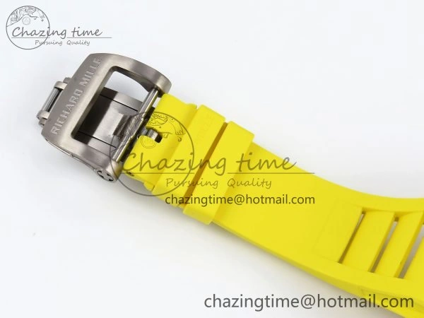 RM035 Red Carbon SONIC Best Edition Skeleton Dial on Yellow Rubber Strap Clone RMUL2
