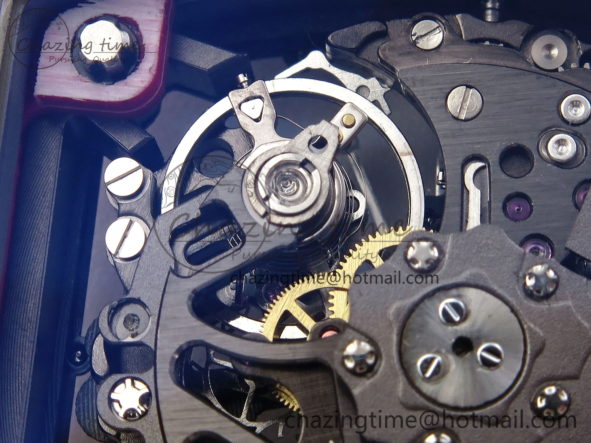 RM035 Red Carbon T+F Best Edition Skeleton Dial on White Rubber Strap Clone RMUL2