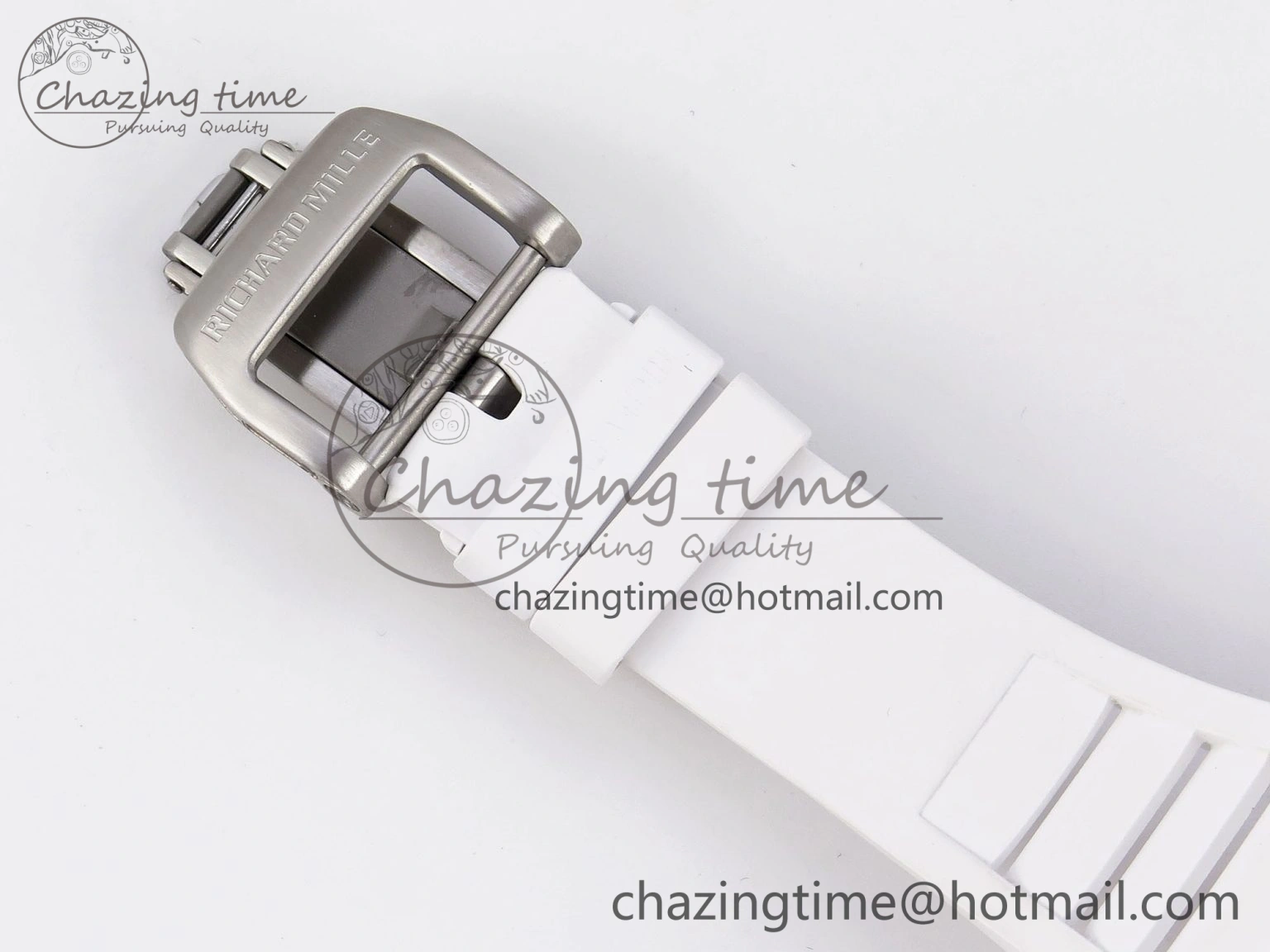 RM035 Red Carbon T+F Best Edition Skeleton Dial on White Rubber Strap Clone RMUL2