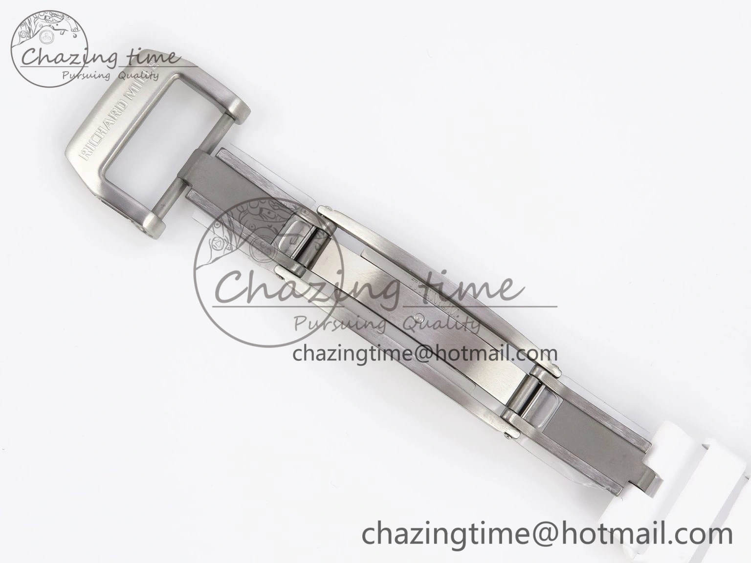RM035 Transparent RMF Best Edition Skeleton Blue Dial on White Rubber Strap Clone RMUL2