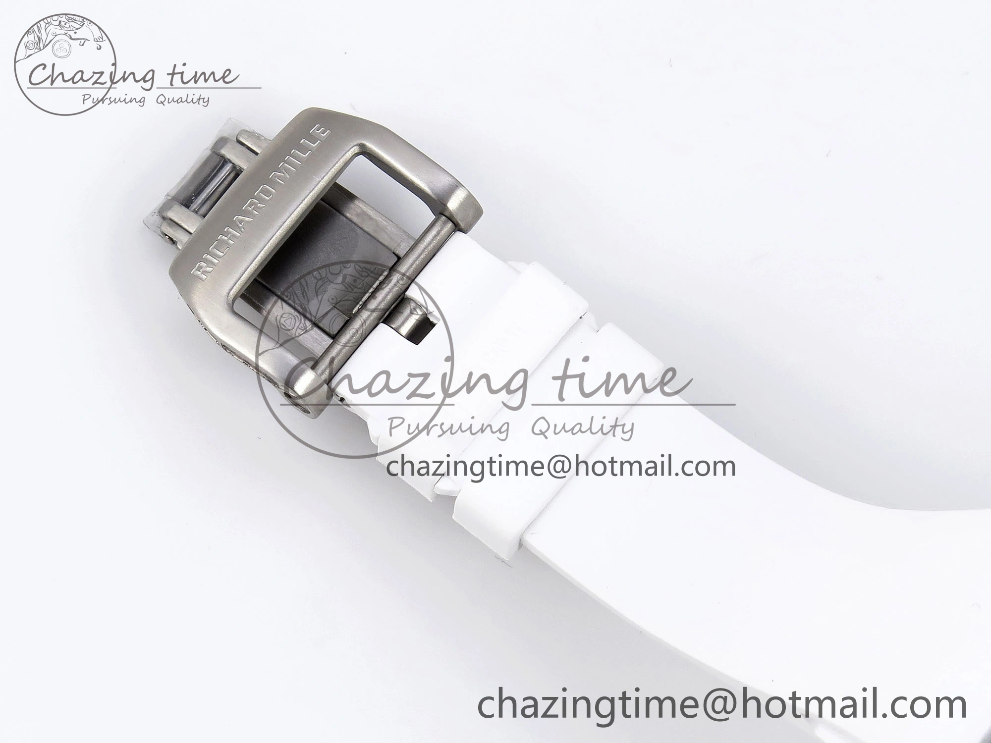 RM035 Transparent RMF Best Edition Skeleton Blue Dial on White Rubber Strap Clone RMUL2