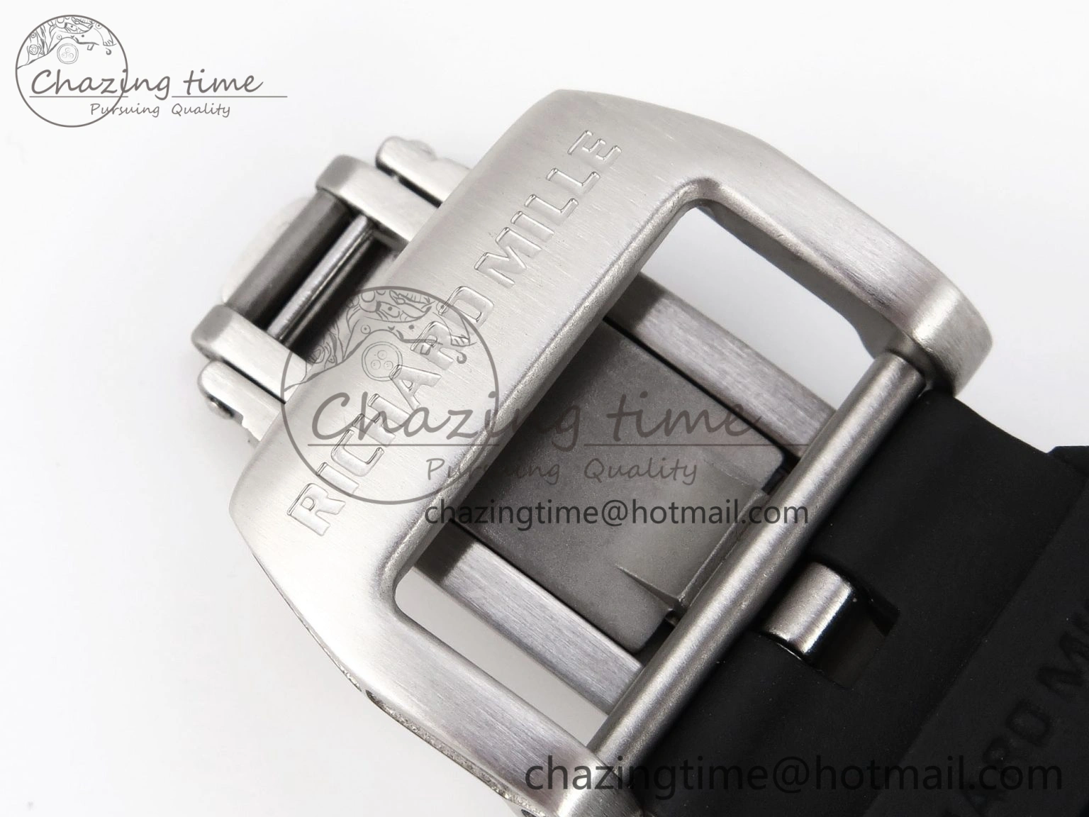 RM035 Transparent RMF Best Edition Skeleton Dial on Black Rubber Strap Clone RMUL2