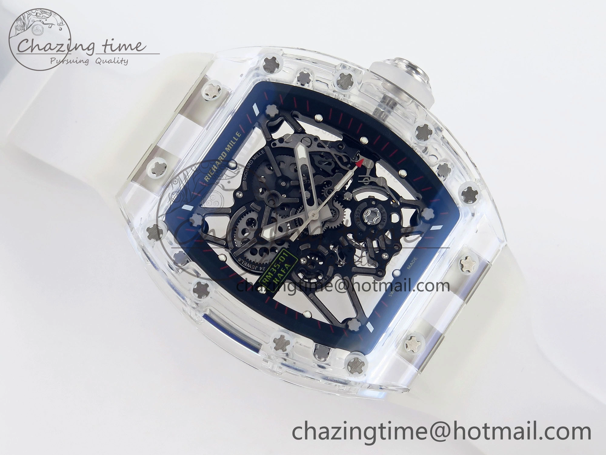 RM035 Transparent RMF Best Edition Skeleton Dial on Translucent Rubber Strap Clone RMUL2
