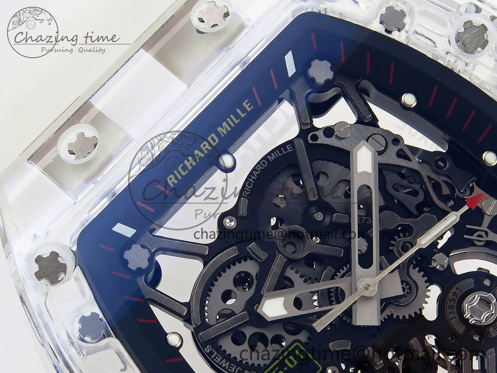 RM035 Transparent RMF Best Edition Skeleton Dial on Translucent Rubber Strap Clone RMUL2