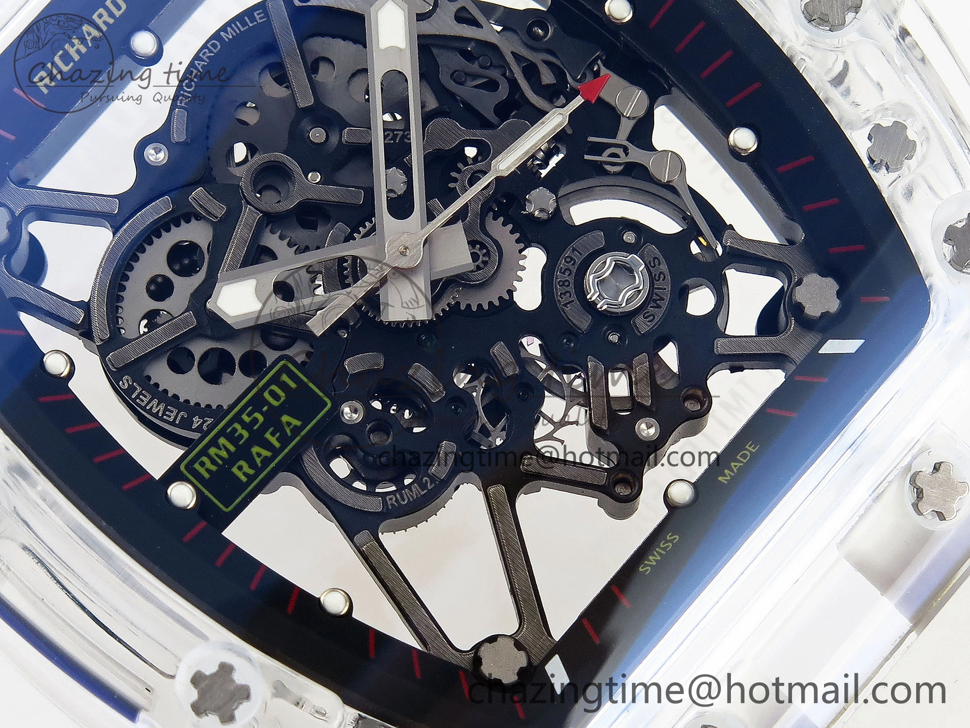 RM035 Transparent RMF Best Edition Skeleton Dial on Translucent Rubber Strap Clone RMUL2