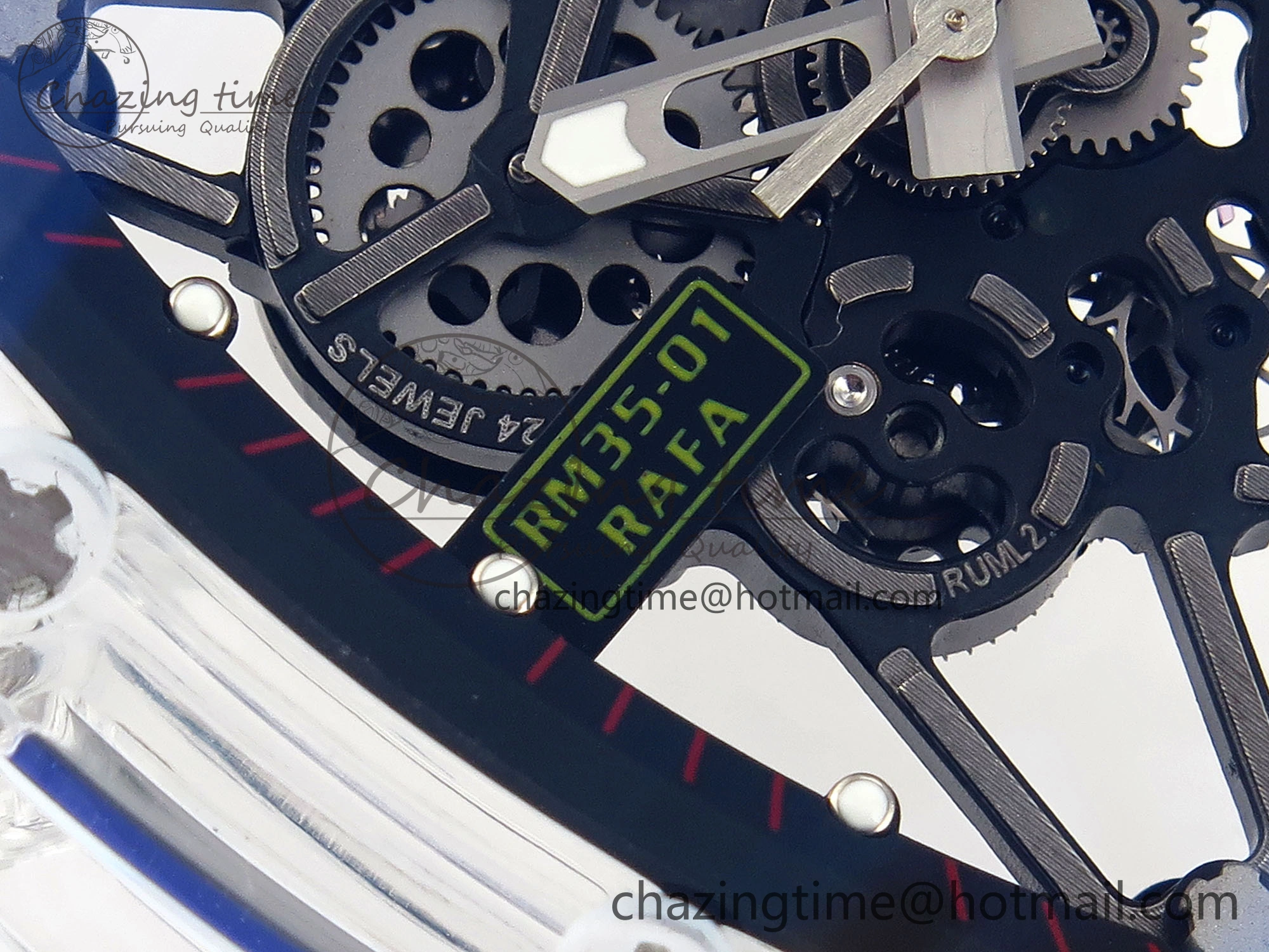 RM035 Transparent RMF Best Edition Skeleton Dial on Translucent Rubber Strap Clone RMUL2