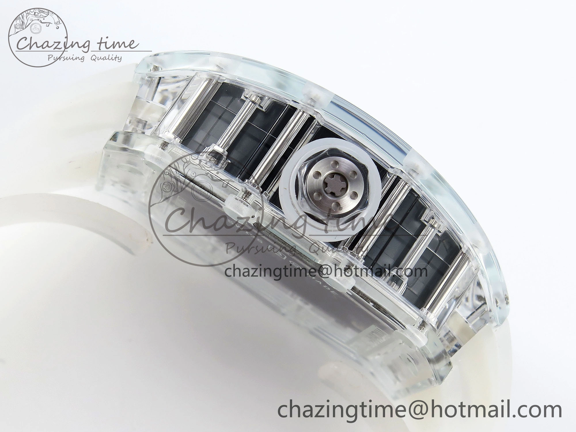 RM035 Transparent RMF Best Edition Skeleton Dial on Translucent Rubber Strap Clone RMUL2