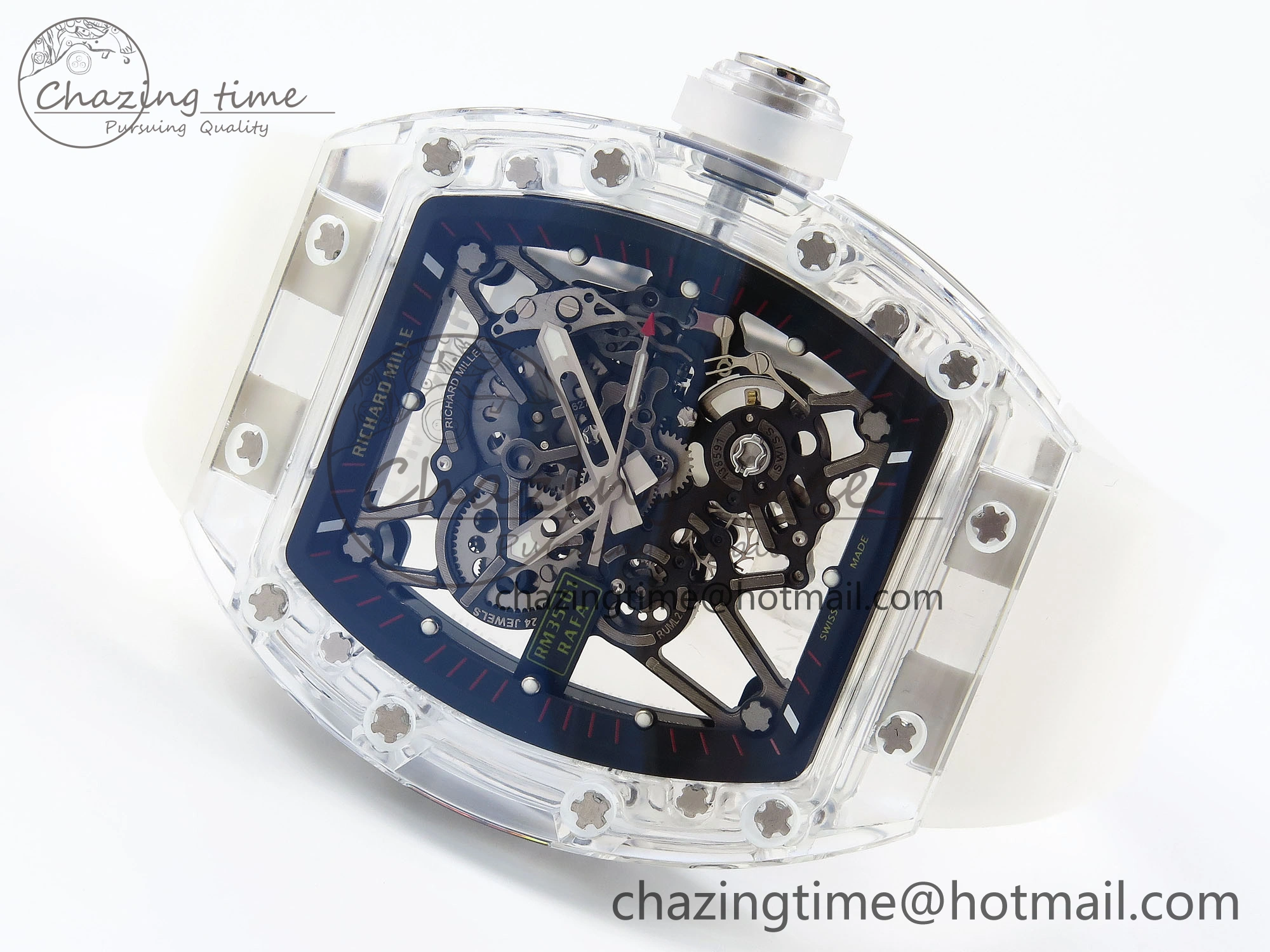 RM035 Transparent RMF Best Edition Skeleton Dial on Translucent Rubber Strap Clone RMUL2