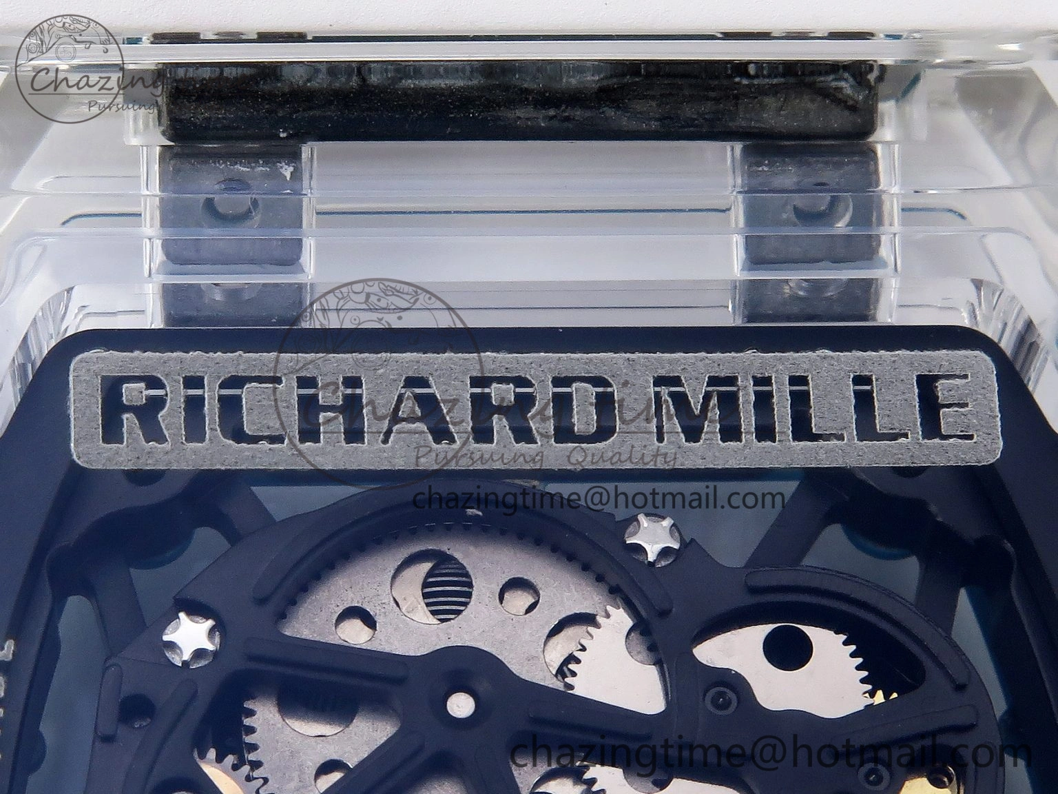 RM035 Transparent SONIC Best Edition Skeleton Blue Dial on White Nylon Strap Clone RMUL2