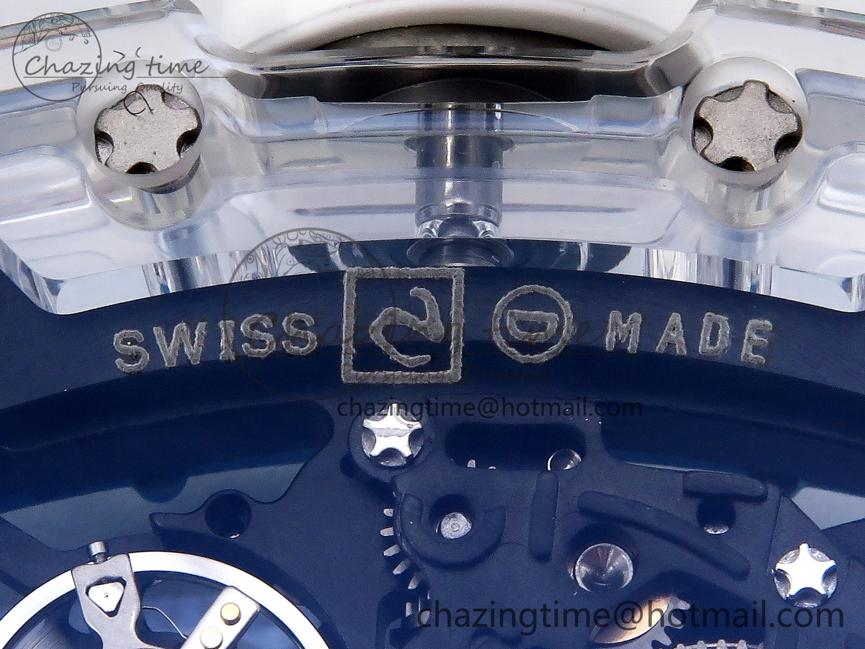 RM035 Transparent SONIC Best Edition Skeleton Blue Dial on White Nylon Strap Clone RMUL2
