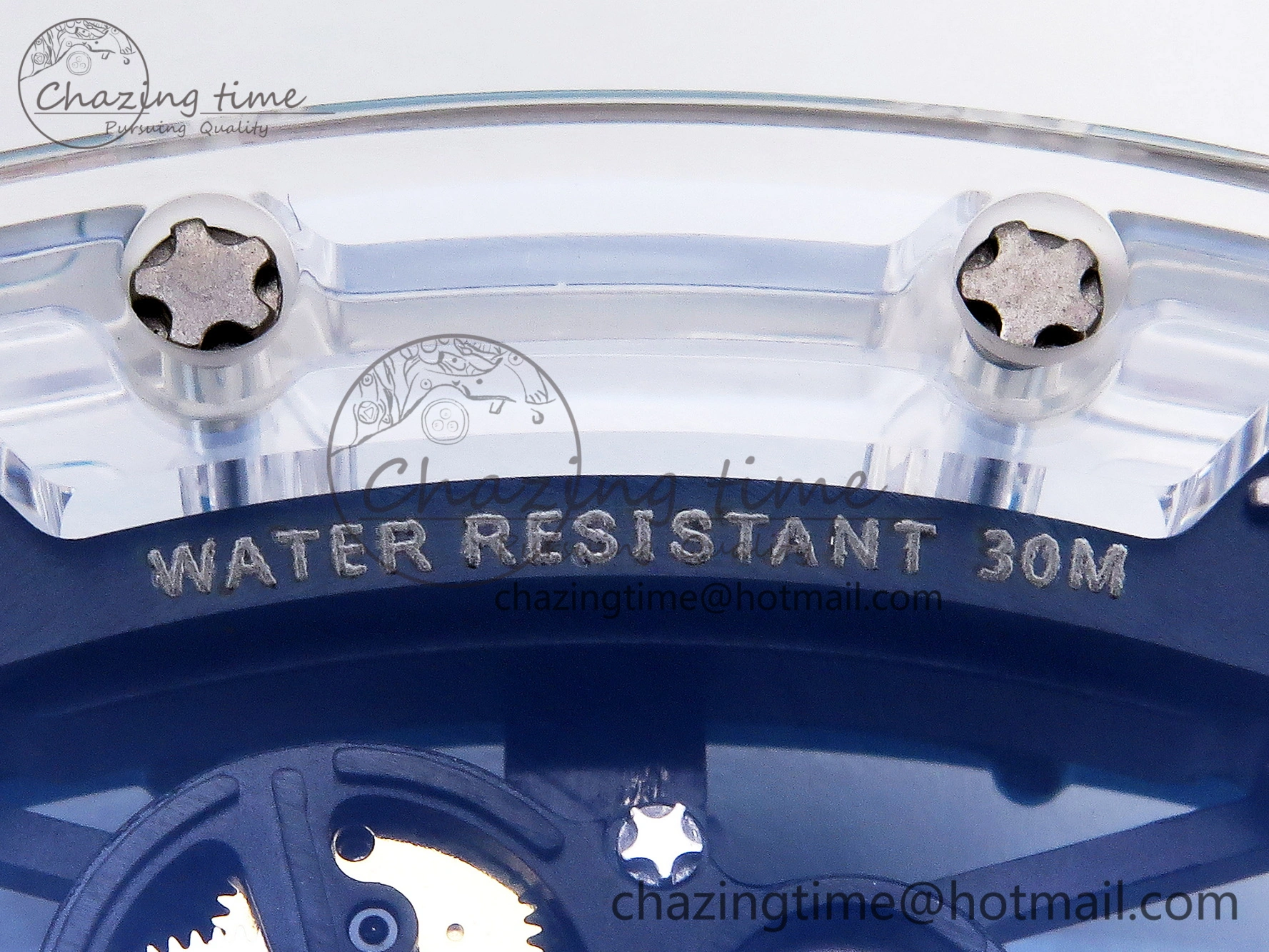RM035 Transparent SONIC Best Edition Skeleton Blue Dial on White Nylon Strap Clone RMUL2