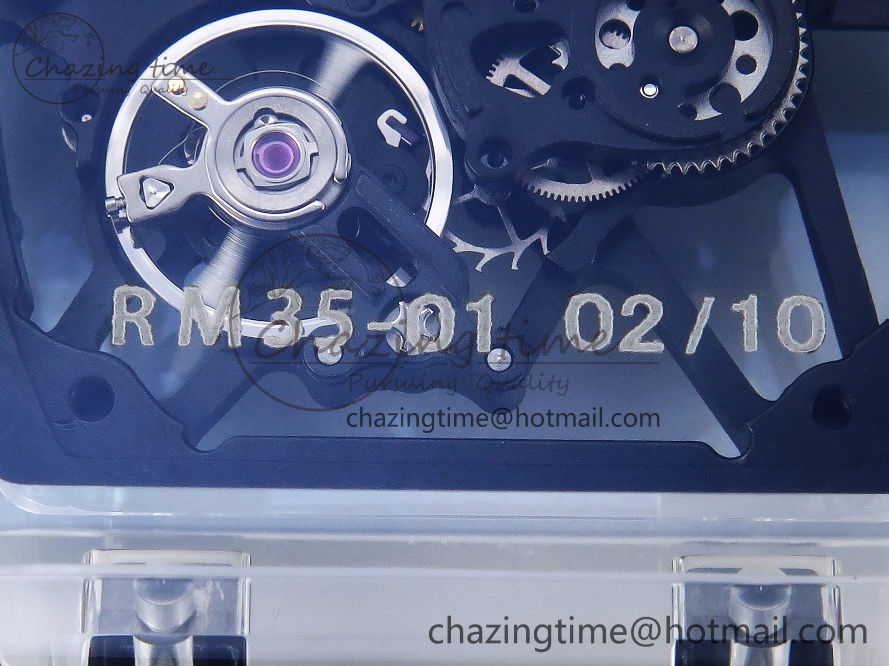 RM035 Transparent SONIC Best Edition Skeleton Blue Dial on White Nylon Strap Clone RMUL2