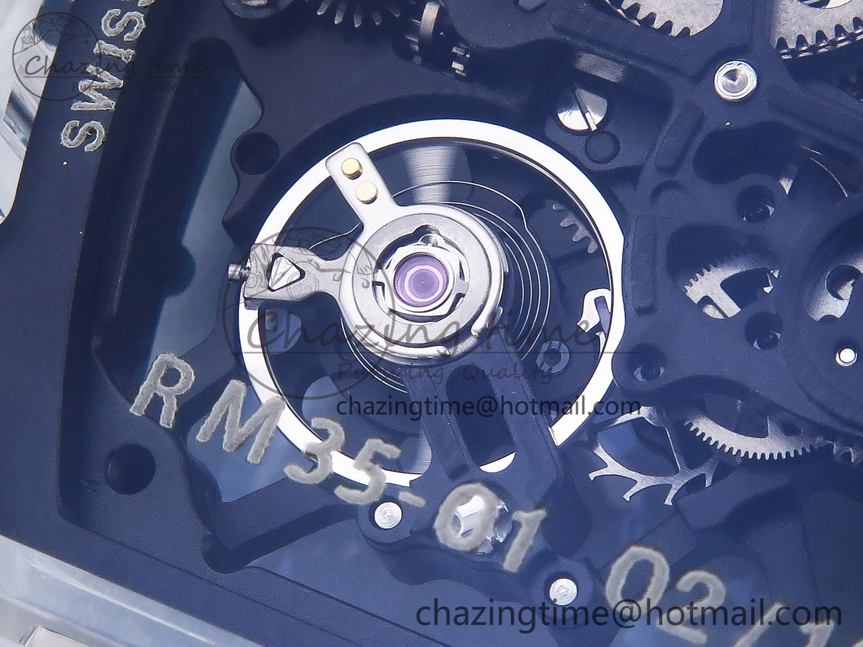 RM035 Transparent SONIC Best Edition Skeleton Blue Dial on White Nylon Strap Clone RMUL2