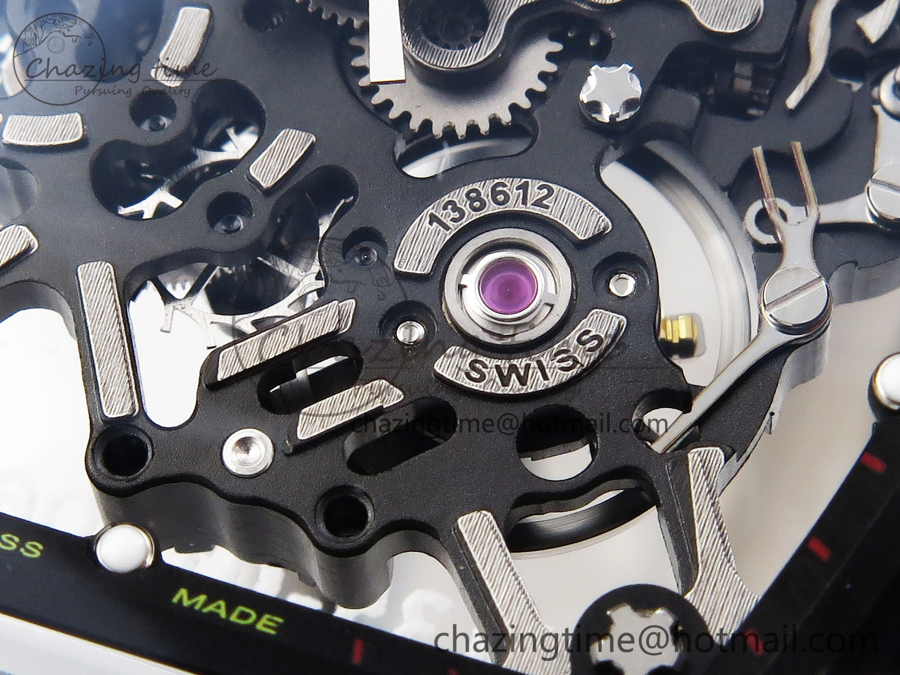RM035 Transparent SONIC Best Edition Skeleton Dial on Black Nylon Strap Clone RMUL2
