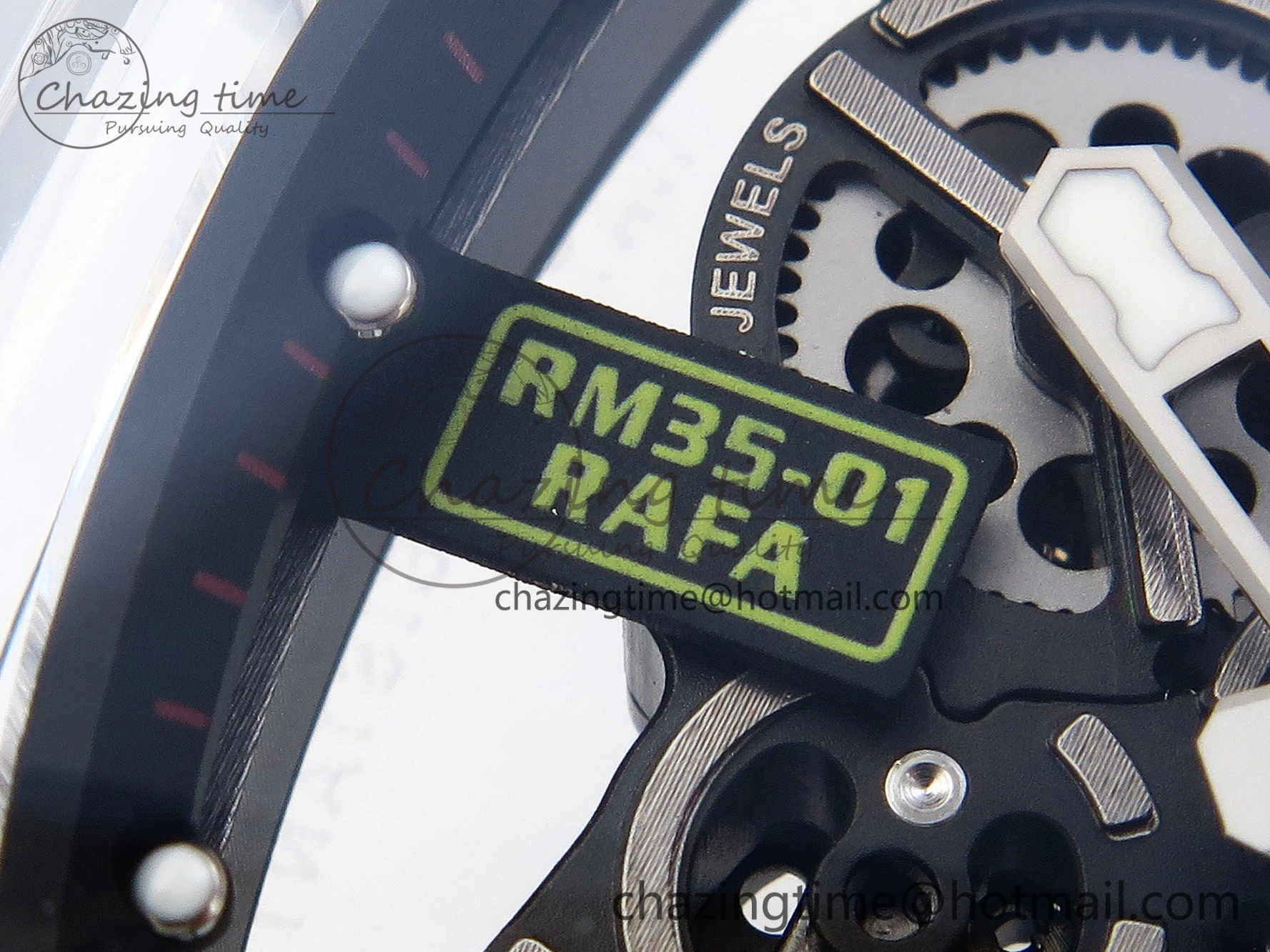 RM035 Transparent SONIC Best Edition Skeleton Dial on Black Nylon Strap Clone RMUL2
