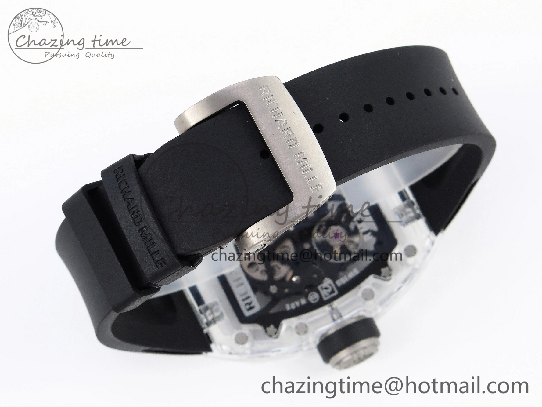 RM035 Transparent SONIC Best Edition Skeleton Dial on Black Nylon Strap Clone RMUL2