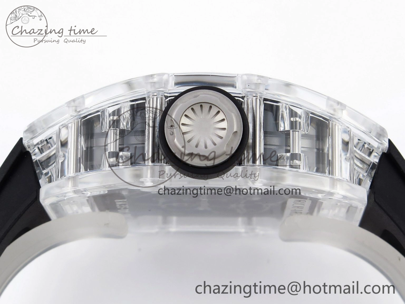 RM035 Transparent SONIC Best Edition Skeleton Dial on Black Nylon Strap Clone RMUL2