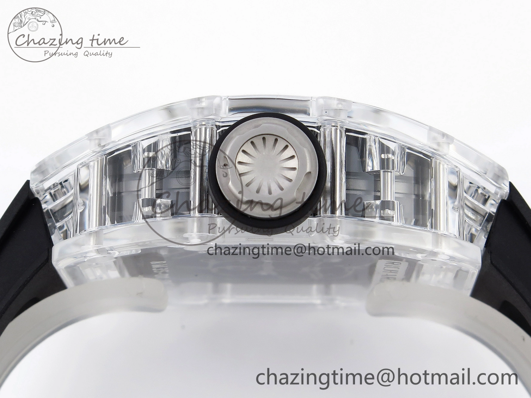 RM035 Transparent SONIC Best Edition Skeleton Dial on Black Nylon Strap Clone RMUL2
