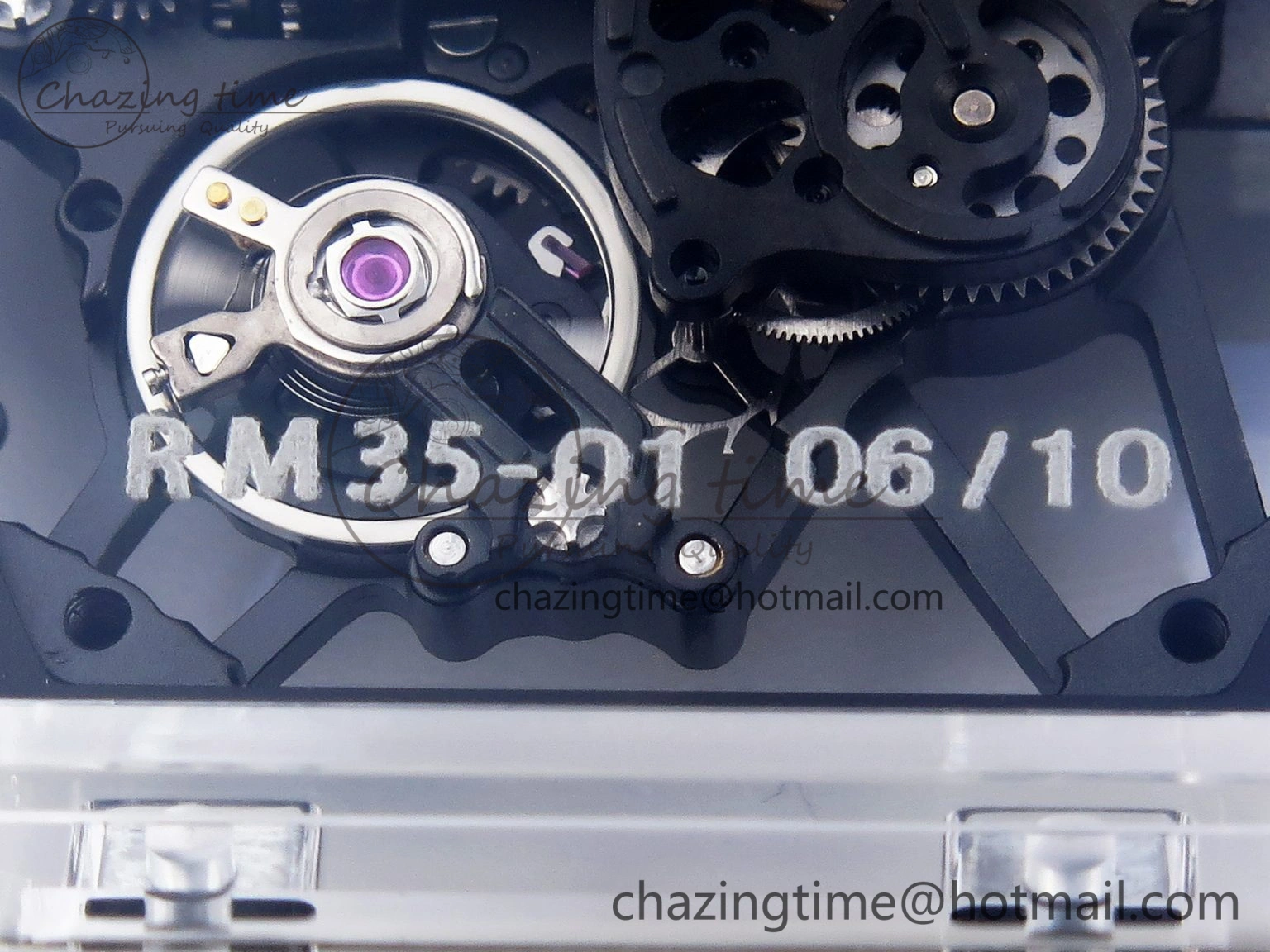 RM035 Transparent SONIC Best Edition Skeleton Dial on Black Nylon Strap Clone RMUL2